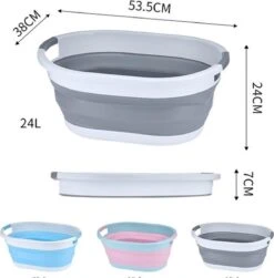 Merkloos Multifunctionele Opvouwbaar Wasmand Siliconen - Ruimtebesparende Wasemmer - 25 Liter -Leifheit Store 1179x1200 2