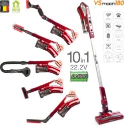TurboTronic VS180 Draadloze Steelstofzuiger Met Handstofzuiger - Rood -Leifheit Store 1179x1200 5