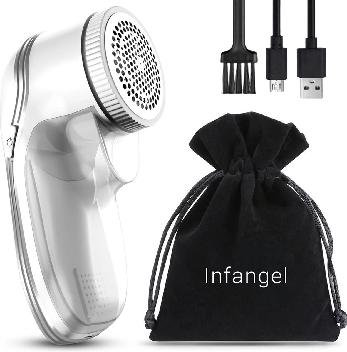 Infangel – Elektrische Pluizenverwijderaar – Draadloze Pluizendief – Incl. 2 Extra Opzetstukken - Grijs 1 Infangel – Elektrische Pluizenverwijderaar – Draadloze Pluizendief – Incl. 2 Extra Opzetstukken - Grijs