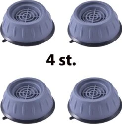 Wasmachine Demper – Trillingsdemper – Anti Slip – Schokdemper – Anti Tril – Wasmachine Voetjes – Vibratiedempers – Verhoger – 4 Stuks - Grijs