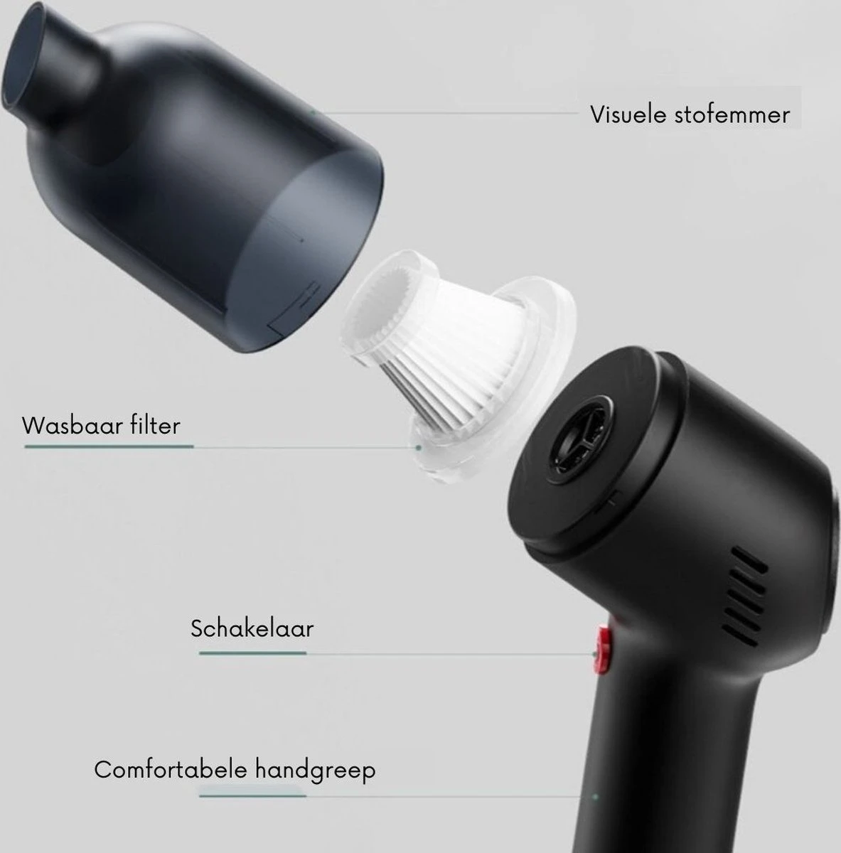 Merkloos Bureau Stofzuiger - Auto Stofzuiger Draadloos - Stofzuiger Thuis En Auto - Zwart Complete Set 6 Merkloos Bureau Stofzuiger - Auto Stofzuiger Draadloos - Stofzuiger Thuis En Auto - Zwart Complete Set - Afbeelding 6