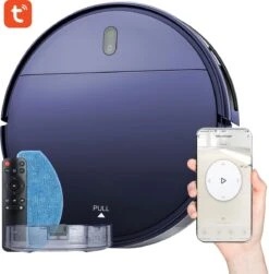 Tennex Robotstofzuiger Met Dweilfunctie Vacuum Cleaner - Stofzuiger Draadloos Zonder Zak Met Dweilsysteem - Dweilrobot