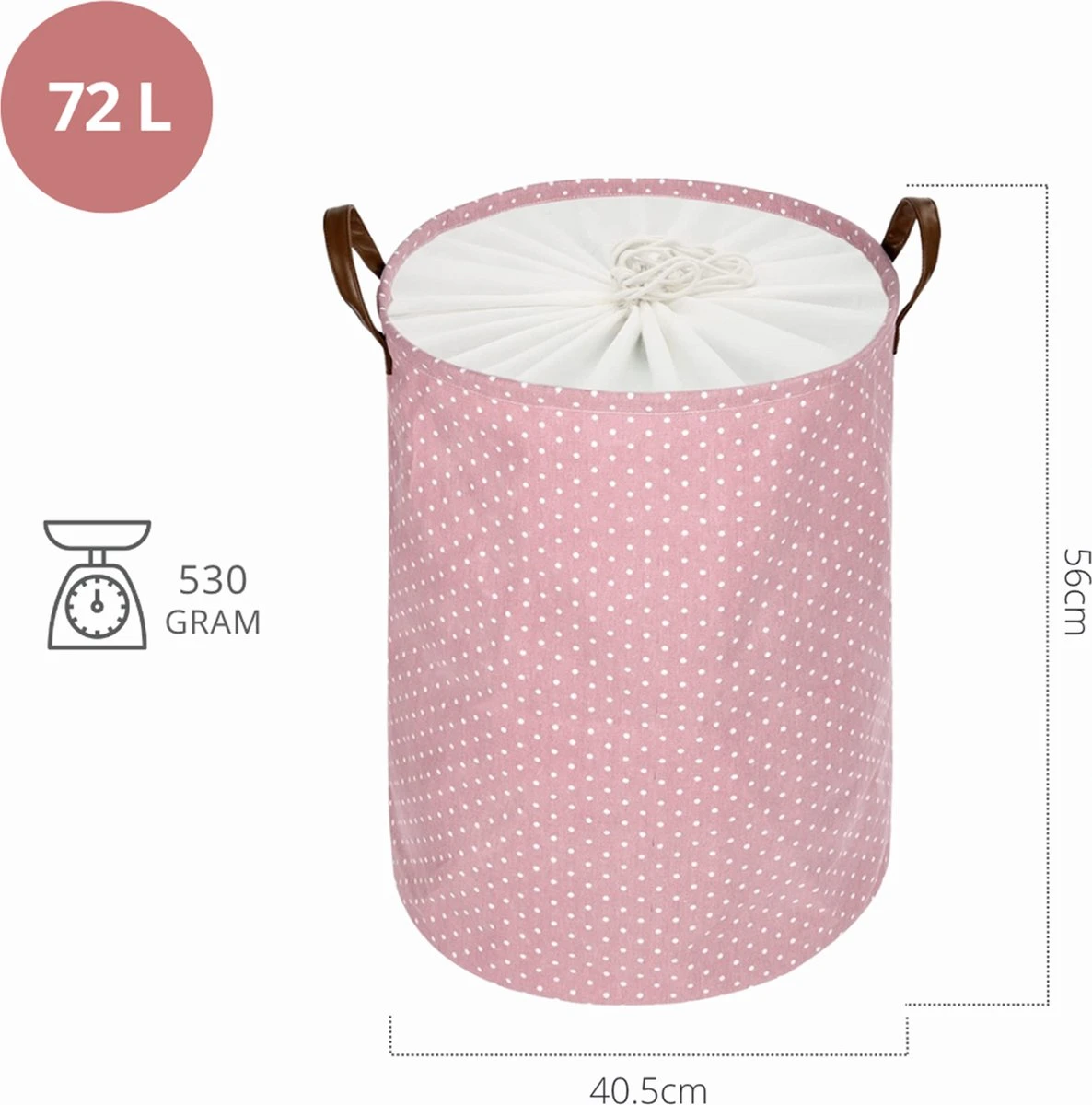 MAESON Wasmand Met Deksel - Opvouwbaar - Waterdicht - 72 L - Opbergmand Kinderkamer - Roze 2 MAESON Wasmand Met Deksel - Opvouwbaar - Waterdicht - 72 L - Opbergmand Kinderkamer - Roze - Afbeelding 2