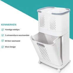 Sens Design Wasmanden Met Deksel - Wassorteerder 3 Vakken Op Wieltjes 24 Sens Design Wasmanden Met Deksel - Wassorteerder 3 Vakken Op Wieltjes -Leifheit Store 1190x1200 5