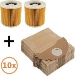 10x Stofzuiger Zakken + 2x Filter Voor Kärcher WD2250 A2004 A2054 MV2 WD2 6.904-322.0 Stofzakken Stofzuigerzak WD 2.200 - 2.210 - 2.240 - 2.250