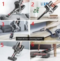 Steelstofzuiger Draadloos 200Watt Met 6 Verschillende Opzetstukken - Zakloos - Hepa Filter - Handstofzuiger - Kruimeldief -Leifheit Store 1194x1200 5