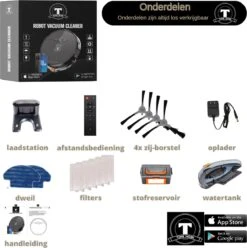 TONIHOMI® D2-001 - Robotstofzuiger Met Dweilfunctie - Automatisch Opladen - Perfect Voor Huisdieren - Mat Zwart -Leifheit Store 1196x1200 6