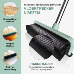 Powarkleen - Vloertrekker Met Steel & Bezem 2 In 1 - Vloerwisser Voor Badkamer Vloer - Groen -Leifheit Store 1197x1200 1