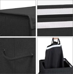 Opvouwbare Wasmand Met Deksel En Handvaten, 85L - Zwart 13 Opvouwbare Wasmand Met Deksel En Handvaten, 85L - Zwart -Leifheit Store 1197x1200 2