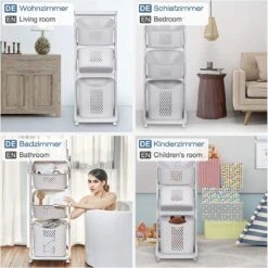 Wassorteerder – Wasmand Met 3 Vakken - Op Wieltjes - Milaan 8 Wassorteerder – Wasmand Met 3 Vakken - Op Wieltjes - Milaan -Leifheit Store 1198x1200 5