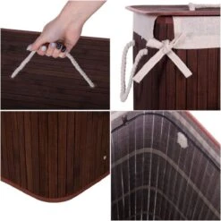 Springos Wasmand | Met Deksel | Opvouwbaar | 72 Liter | Met Uitneembare Waszak | Wasmand | Bruin -Leifheit Store 1198x1200 8