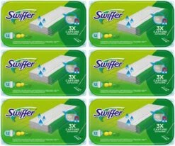Swiffer - Vochtige Vloerdoekjes - 6 X 12 (72) Doekjes - Voordeelverpakking