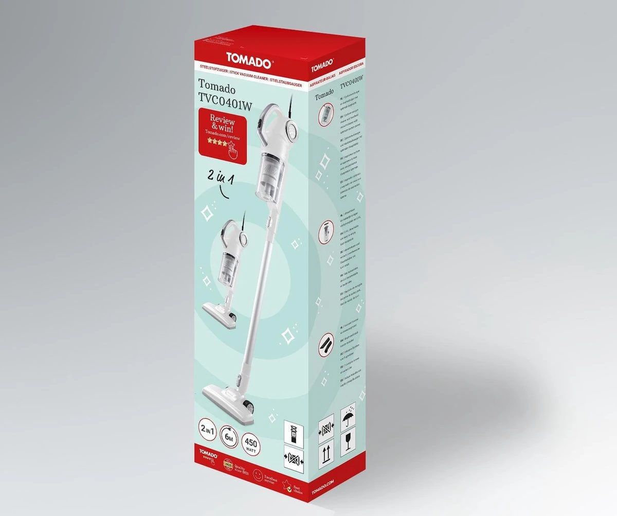 Tomado TVC0401W - Steelstofzuiger - Incl Kruimelzuiger - Snoerlengte 6 Meter - Wit 7 Tomado TVC0401W - Steelstofzuiger - Incl Kruimelzuiger - Snoerlengte 6 Meter - Wit - Afbeelding 7