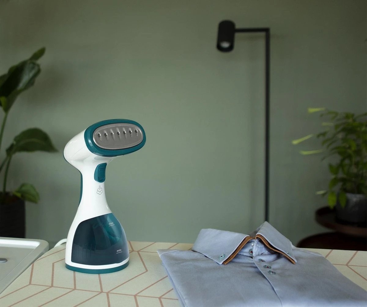 Tomado TSH1201W - Kledingstomer - 1200 Watt - RVS Zool - Wit/turquoise 7 Tomado TSH1201W - Kledingstomer - 1200 Watt - RVS Zool - Wit/turquoise - Afbeelding 7