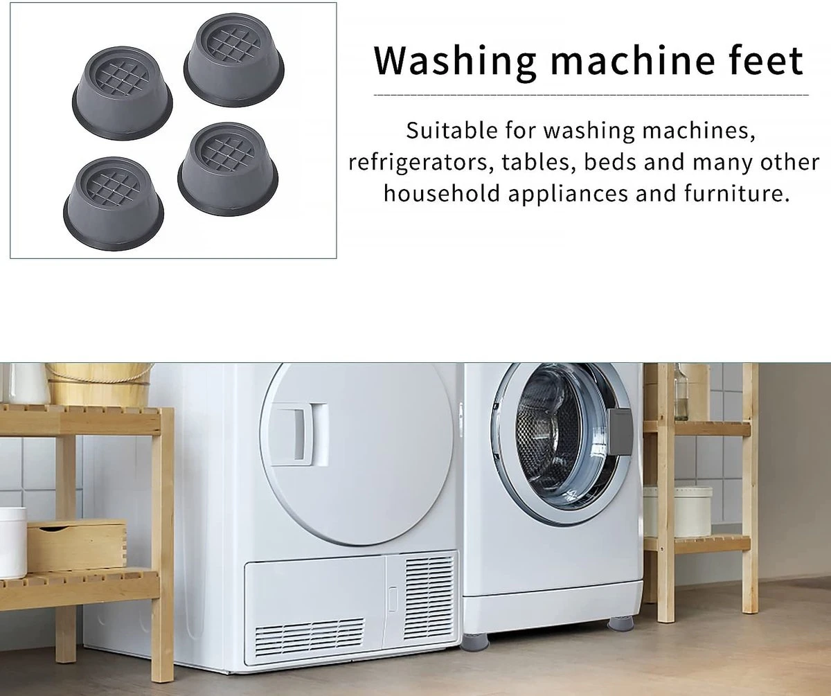 Doodadeals® Basic Wasmachine Dempers - 4 Stuks - Wasmachine Verhoger - Anti-trillingsmat Wasmachine - Meubelverhoger - Trilmat Wasmachine 8 Doodadeals® Basic Wasmachine Dempers - 4 Stuks - Wasmachine Verhoger - Anti-trillingsmat Wasmachine - Meubelverhoger - Trilmat Wasmachine - Afbeelding 8
