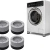 Merkloos Boasty Wasmachine Verhoger 6CM - Antislip Wasmachine Voeten - Trillingsdempers Wasmachine - Geluidsdemper Wasmachine - Anti Vibratie Wasmachine - Anti Vibratie Pads - Wasdroger Verhoger - Koelkast Verhoger - Koningsdag - Moederdag