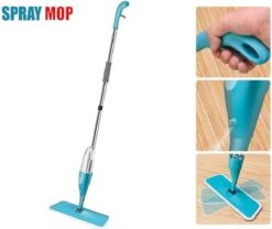 2Clean Vloermop Met Spray - Microvezel Doek - Blauw/Wit -Leifheit Store 1200x1010 1