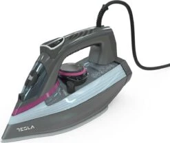 Tesla IR400GP - Droog- & Stoomstrijkijzer - Keramische Zoolplaat - 3100W - Grijs / Paars