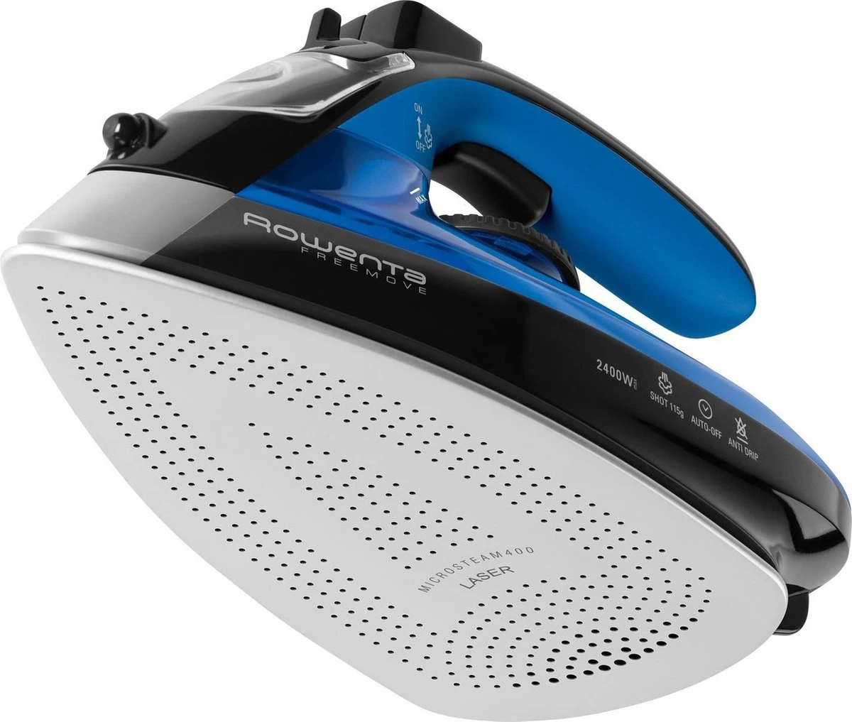 Rowenta Freemove DE5010 Stoomstrijkijzer Microsteam 400 Soleplate 2400W Zwart, Blauw 6 Rowenta Freemove DE5010 Stoomstrijkijzer Microsteam 400 Soleplate 2400W Zwart, Blauw - Afbeelding 6