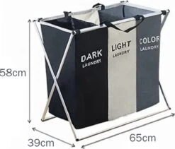 Moderne Wasmand Met 3 Vakken - Aluminium Wassorteerder - Opvouwbaar - 118L - Laundry Basket 7 Moderne Wasmand Met 3 Vakken - Aluminium Wassorteerder - Opvouwbaar - 118L - Laundry Basket -Leifheit Store 1200x1027 1