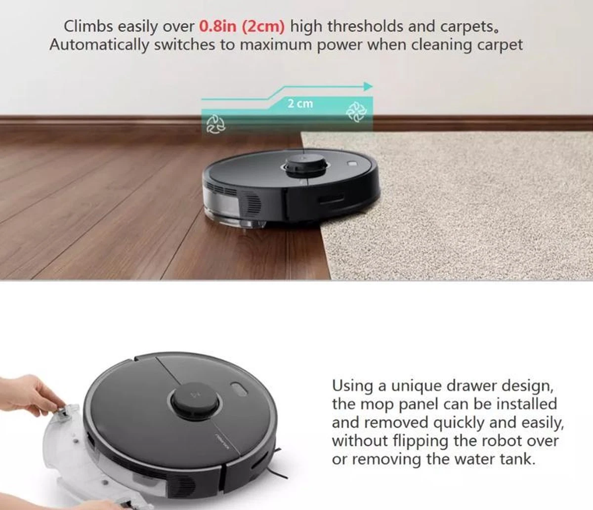 Xiaomi Roborock S5 MAX - Robotstofzuiger - Zwart 4 Xiaomi Roborock S5 MAX - Robotstofzuiger - Zwart - Afbeelding 4