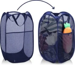 Allsa Wasmand - Opvouwbare Wasmand - 70 L - Extra Opbergvak - Stevig - Blauw -Leifheit Store 1200x1046 1