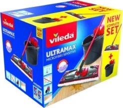 Vileda UltraMax Sensitive - Complete Set - Vlakke Microvezelmop + Emmer Met Pers - Voor Parket En Delicate Oppervlakken -Leifheit Store 1200x1048 1