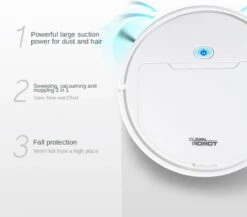 THEROB - Smart 3 In 1 Robot Stofzuiger Met Veeg / Dweil Functie Volgens De Roomba Techniek. WIT.