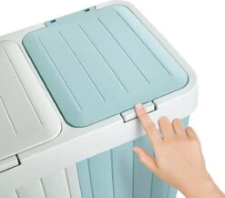 Sumpas - Wasmand - 2 Vakken - Met Touch Deksel - 80 Liter - Antraciet/Wit - 100% Gerecycled Plastic -Leifheit Store 1200x1054 2