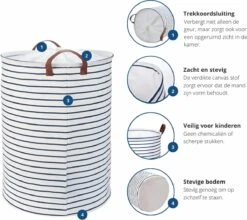 MAESON Wasmand Met Deksel - Opvouwbaar - Waterdicht - 72 L - Opbergmand Kinderkamer - Wit -Leifheit Store 1200x1069 2