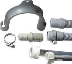 Dparts Afvoerslang En Aanvoerslang Verlengset - 2,5 Meter - Met 2x Slangklem, Verbindingsstuk En Bocht (geleider) - 2,5m Verlengslang Set Voor Wasmachine En Vaatwasser - 2.5 M Verlenging Waterslang, Toevoerslang Verlengen - 250cm Slang 3/4"