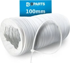 Dparts Luchtafvoerslang 100mm - 3 Meter - Met Kabelbinder - Flexibel Luchtafvoer Slang - Voor Afzuigkap - Wasdroger - Droger - Droogkast - Airco Afvoerslang - Luchtslang Ventilatieslang - Uittrekbaar Tot 3m - 100 Mm