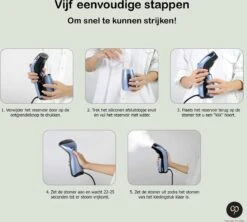 Carefree Kledingstomer - Handstomer - Stomer Kleding - Stoomstrijkijzer - Kleding Stomer - Blauw - Sinterklaas- -Leifheit Store 1200x1078 11