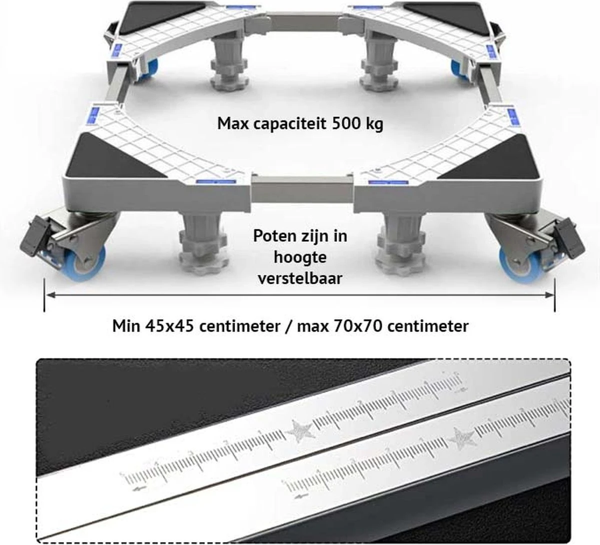 Olvy Wasmachine Verhoger Met Wielen - Tot 500 KG - Schokbestendig - Opbouwmeubel - Ook Voor Droger, Koelkast, Vaatwasser En Vriezer 8 Olvy Wasmachine Verhoger Met Wielen - Tot 500 KG - Schokbestendig - Opbouwmeubel - Ook Voor Droger, Koelkast, Vaatwasser En Vriezer - Afbeelding 8