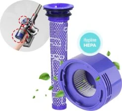 HEPA Filter Set Voor Dyson V6 V7 V8 Steelstofzuiger – Filter Set – Wasbaar – Pre En Post Filter - Motor Filter - DC58, DC59, DC61, DC74