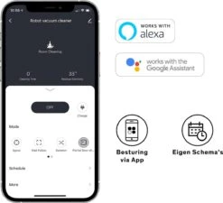 Sinji Smart Robotstofzuiger – 4 Schoonmaakstanden – Dweilfunctie – Laadstation – Besturing Via App – Afstandsbediening – Spraakbesturing Via Google En Alexa - Zwart -Leifheit Store 1200x1091 9