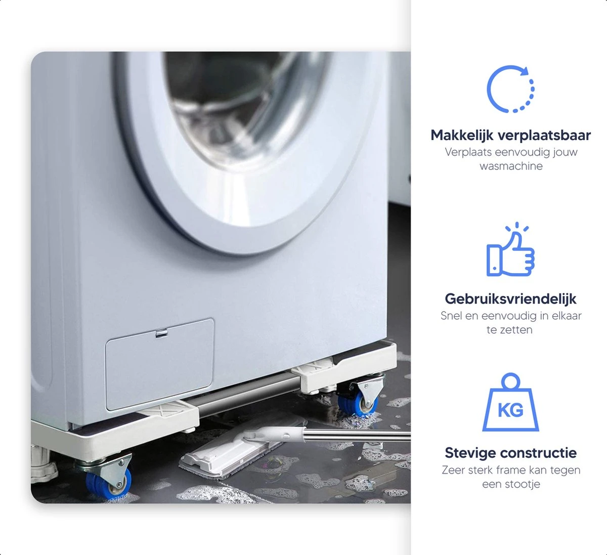 Johannes & Co Wasmachine Verhoger Met Wielen – Wasmachine Ombouw Opbouwmeubel 11 Johannes & Co Wasmachine Verhoger Met Wielen – Wasmachine Ombouw Opbouwmeubel - Afbeelding 11