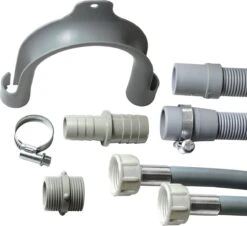 Dparts Verlengslang Set Voor Wasmachine En Vaatwasser - Toevoerslang En Afvoerslang Verlengset - Inclusief Afvoerslang 1,5m - Aanvoerslang 1,5m - Bocht Voor Afvoerslang - Verbindingsstuk Voor Afvoer - Toevoerslang Koppelstuk - Slangklemmen