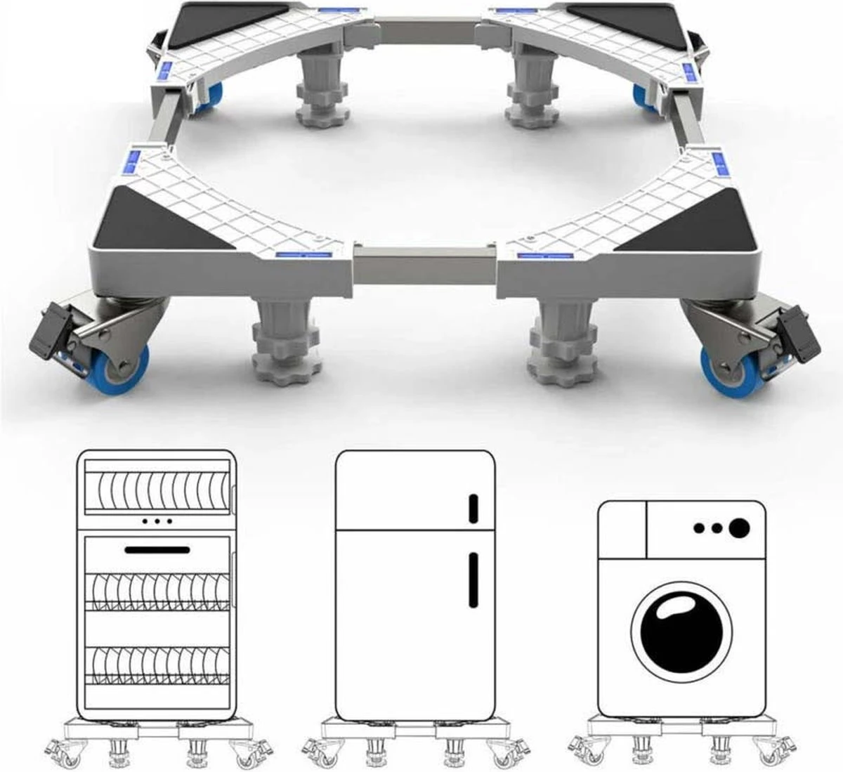 Olvy Wasmachine Verhoger Met Wielen - Tot 500 KG - Schokbestendig - Opbouwmeubel - Ook Voor Droger, Koelkast, Vaatwasser En Vriezer 1 Olvy Wasmachine Verhoger Met Wielen - Tot 500 KG - Schokbestendig - Opbouwmeubel - Ook Voor Droger, Koelkast, Vaatwasser En Vriezer