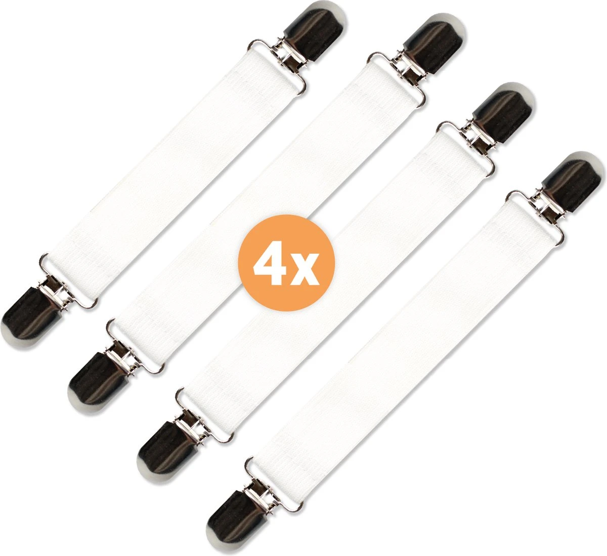 LaundrySpecialist Universele Lakenspanners - Set Van 4 Stuks - Multifunctioneel - Overtrekspanners Voor Jouw Strijkplankhoes 1 LaundrySpecialist Universele Lakenspanners - Set Van 4 Stuks - Multifunctioneel - Overtrekspanners Voor Jouw Strijkplankhoes