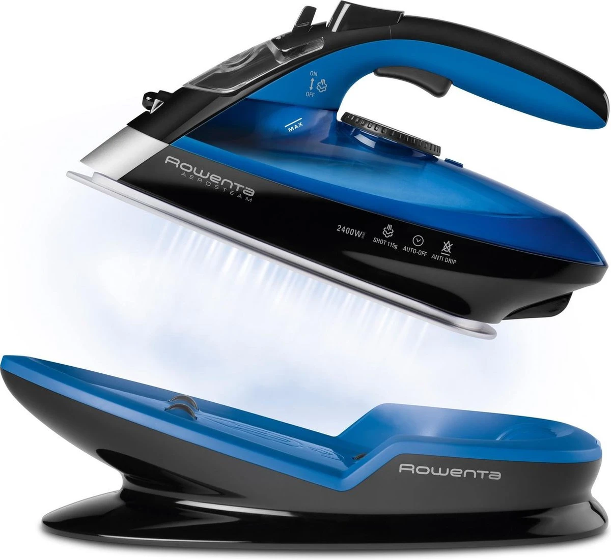 Rowenta Freemove DE5010 Stoomstrijkijzer Microsteam 400 Soleplate 2400W Zwart, Blauw 7 Rowenta Freemove DE5010 Stoomstrijkijzer Microsteam 400 Soleplate 2400W Zwart, Blauw - Afbeelding 7
