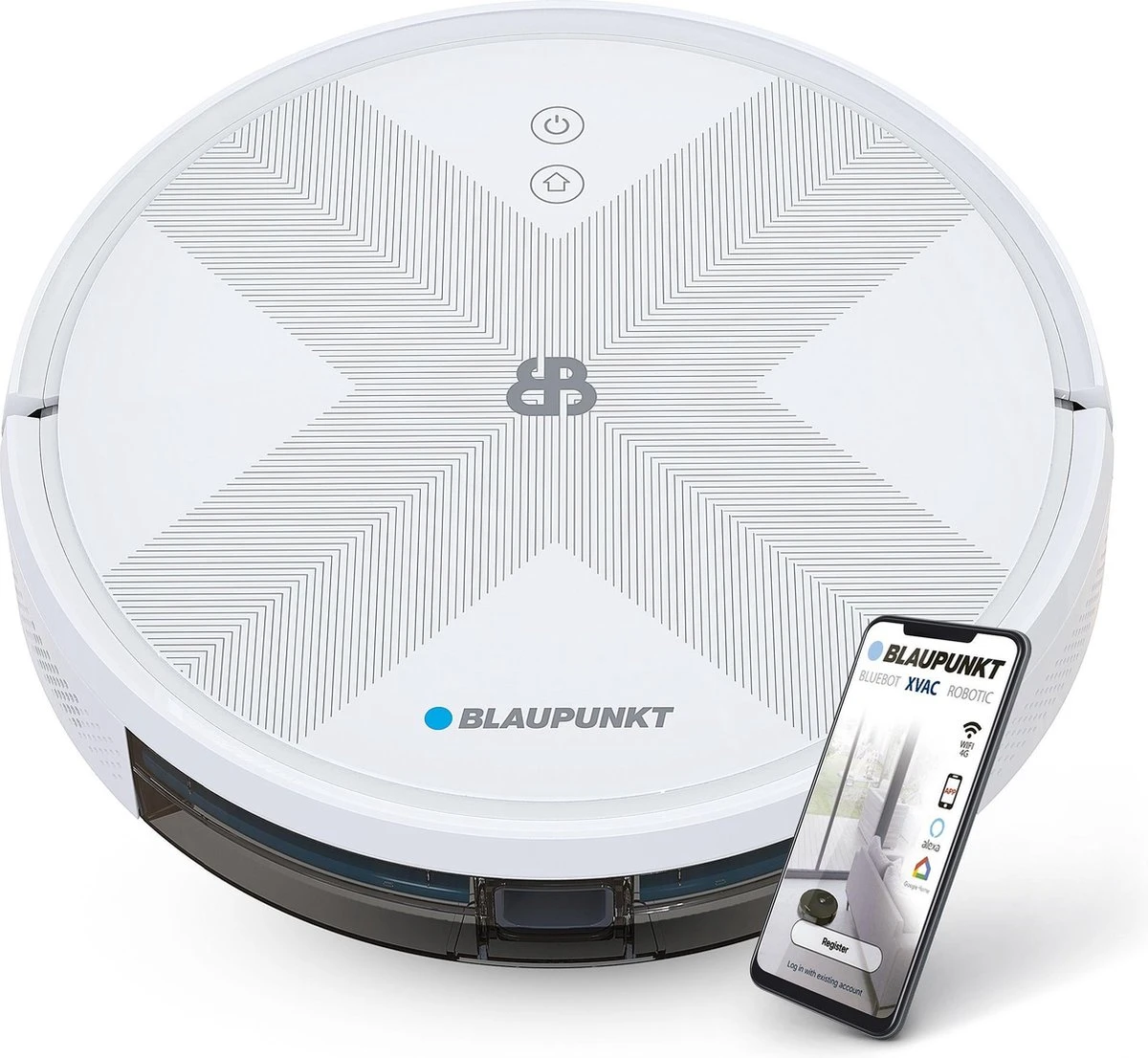 Blaupunkt Bluebot XVAC – Robotstofzuiger Met Laadstation - Met Optie Tot Dweilfunctie – Slimme Gyro Navigatie 1 Blaupunkt Bluebot XVAC – Robotstofzuiger Met Laadstation - Met Optie Tot Dweilfunctie – Slimme Gyro Navigatie