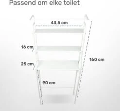 LBB - Toiletmeubel - Ruimte Besparend - WC - Kast - Meubel - 3 Planken - Wit - Toilet - Kastje - Badkamer 9 LBB - Toiletmeubel - Ruimte Besparend - WC - Kast - Meubel - 3 Planken - Wit - Toilet - Kastje - Badkamer -Leifheit Store 1200x1108 16
