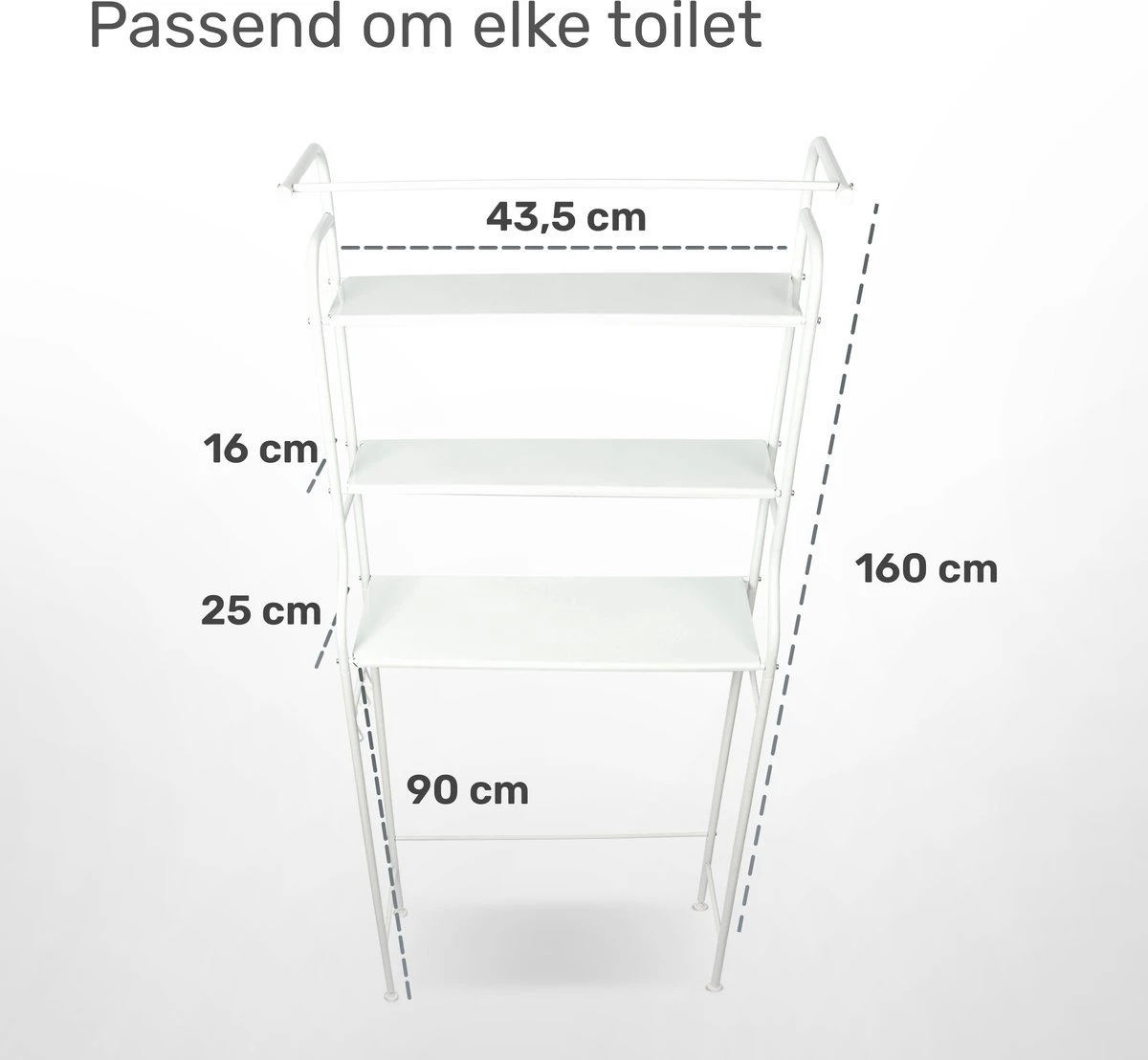 LBB - Toiletmeubel - Ruimte Besparend - WC - Kast - Meubel - 3 Planken - Wit - Toilet - Kastje - Badkamer 3 LBB - Toiletmeubel - Ruimte Besparend - WC - Kast - Meubel - 3 Planken - Wit - Toilet - Kastje - Badkamer - Afbeelding 3