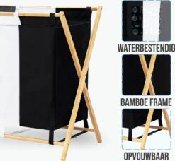 Strex Wasmand Met 3 Vakken 143L - Opklapbaar - Wassorteerder -Leifheit Store 1200x1108