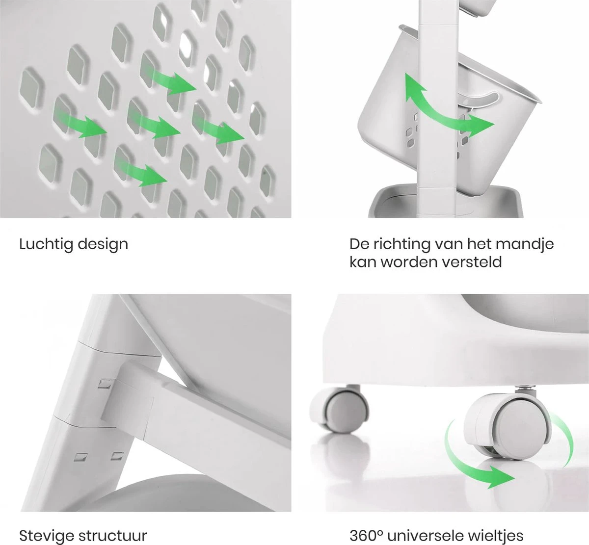 Life’s Green® - Wasmand - Wasmand 3 Vakken - Wassorteerder - Ophangbaar 2 Life’s Green® - Wasmand - Wasmand 3 Vakken - Wassorteerder - Ophangbaar - Afbeelding 2