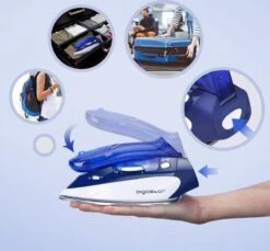 Aigostar Lucas 31PYF - Stoomstrijkijzer Travel/Reisstrijkijzer - 1100W - Paars/Wit -Leifheit Store 1200x1112 6