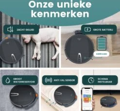 Dweil-robotstofzuiger - Robotstofzuiger Met Dweilfunctie - Dweilrobot Met Laadstation- Robot Stofzuiger - Schoonmaakrobot App Laadstation - 3-in-1 -Leifheit Store 1200x1115