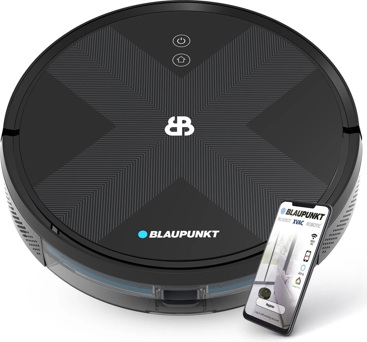 Blaupunkt Bluebot XVAC – Robotstofzuiger Met Laadstation - Optie Tot Dweilfunctie – Slimme Gyro Navigatie 1 Blaupunkt Bluebot XVAC – Robotstofzuiger Met Laadstation - Optie Tot Dweilfunctie – Slimme Gyro Navigatie