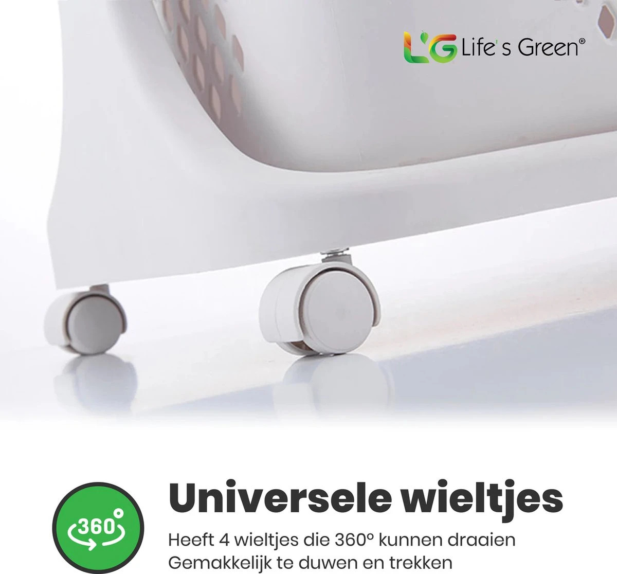 Life’s Green® - Wasmand - Wasmand 3 Vakken - Wassorteerder - Ophangbaar 6 Life’s Green® - Wasmand - Wasmand 3 Vakken - Wassorteerder - Ophangbaar - Afbeelding 6